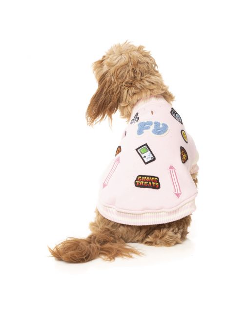 Fuzzyard The Letterman Jacket Roze - Hondenkleding