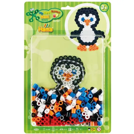 Hama Bügelperlen 8938 Set Pinguin mit ca. 250 bunten Maxi Bügelperlen mit Durchmesser 10 mm