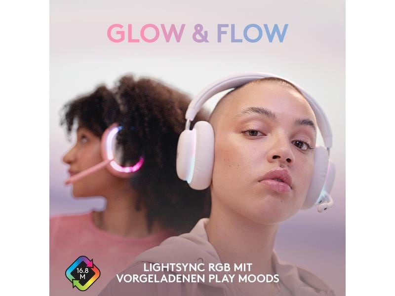 Logitech Headset G735 Weiss Kabelloses Gaming-Headset mit Lightspeed-Empfänger und dezenter RGB-Beleuchtung