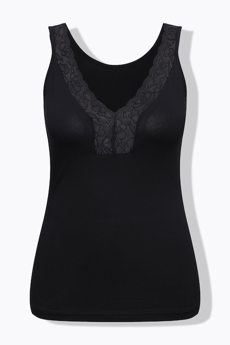 Top, Spitze, V-Ausschnitt, Slim