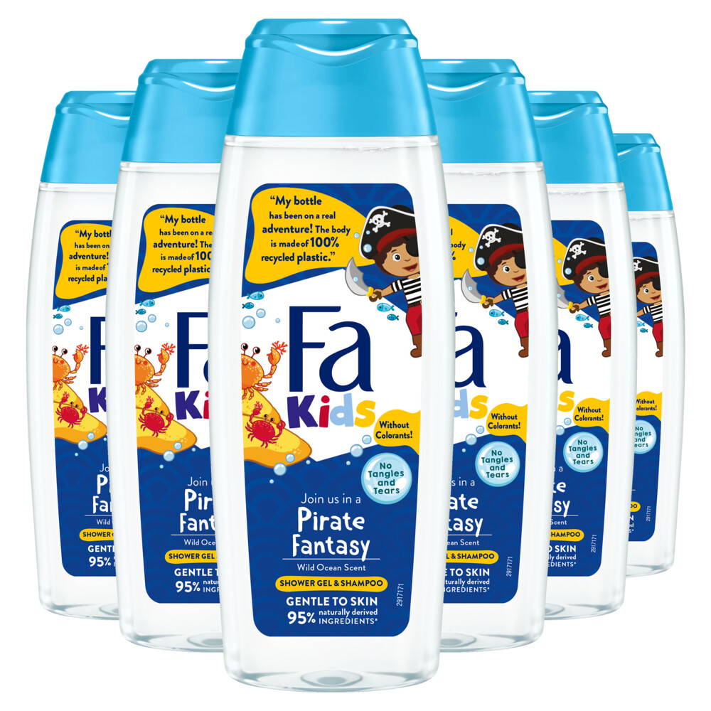 6x Fa Kids Douchegel & Shampoo Pirate250 ml