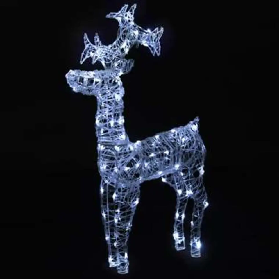 vidaXL - Rendier Kerstdecoratie - Koudwit