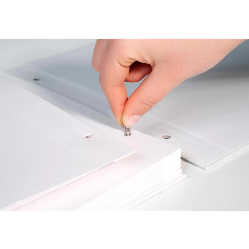 Sachet de 10 Recharges pour album à vis pages blanches - 29x37 cm - Blanc