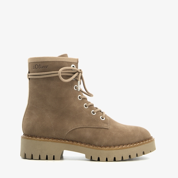 s. Oliver dames veterboots taupe