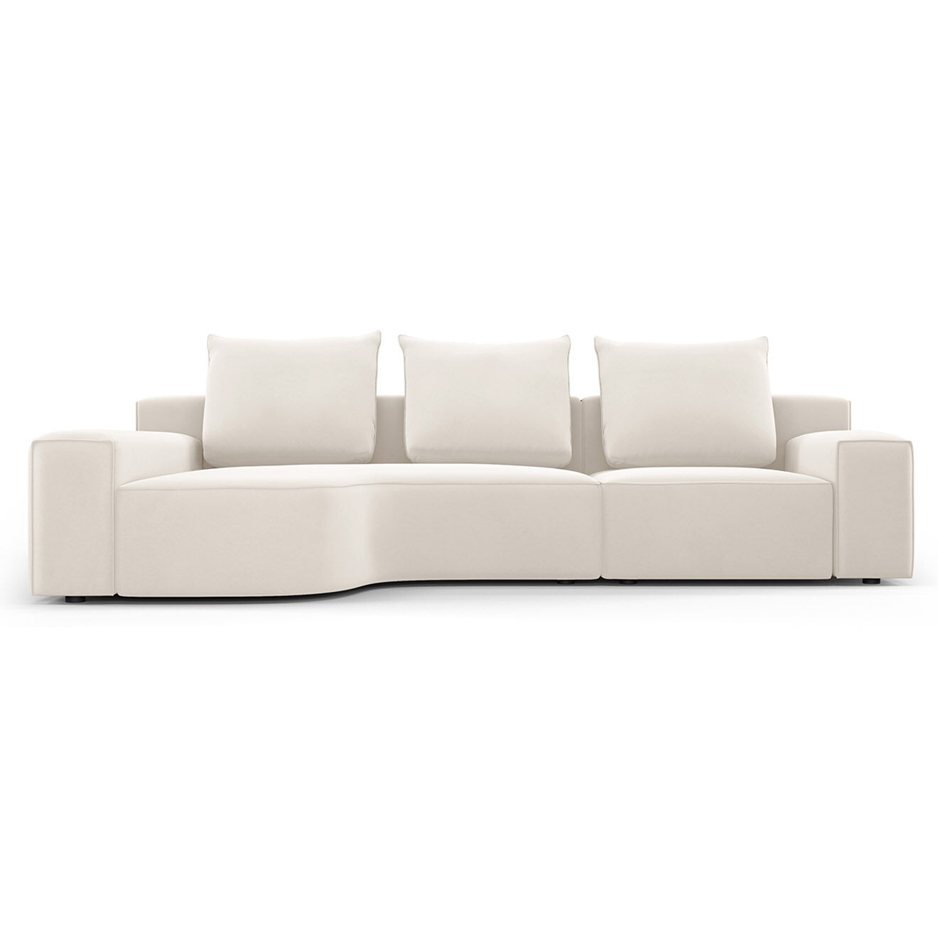 Mazzini Sofas Canapé d'angle Gauche Velours Ivy 4 Places beige - 280x137x89 cm