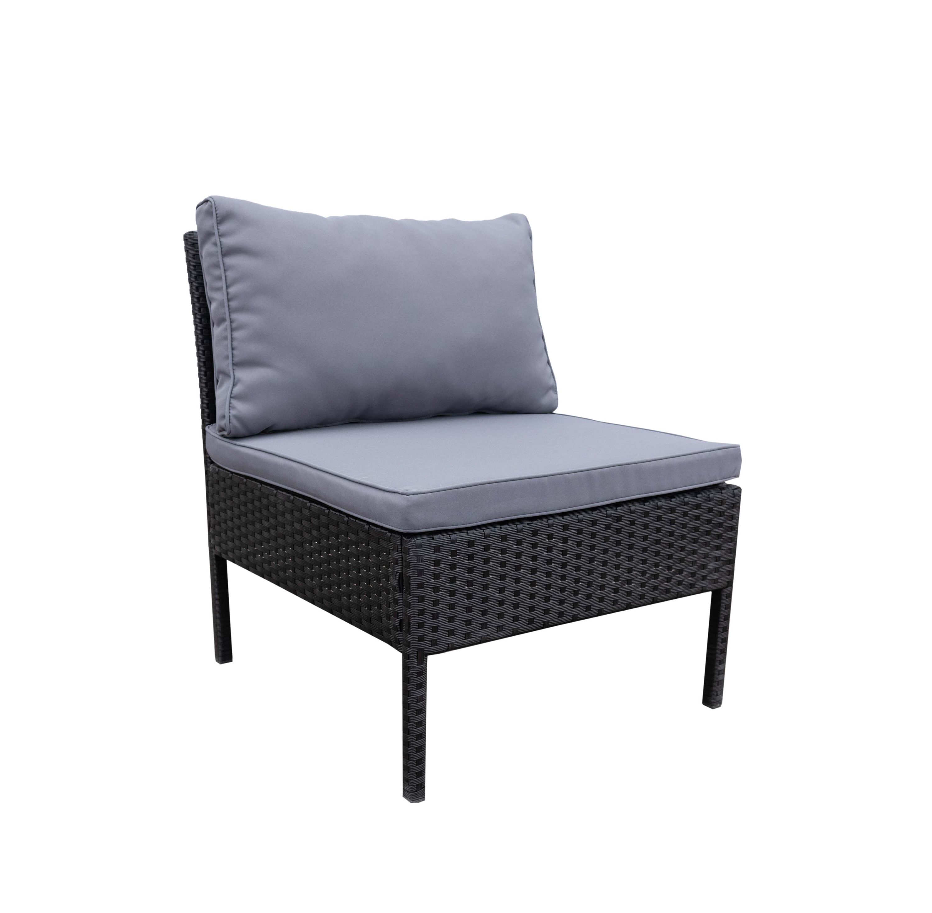 Rattanlounge BARI schwarz/anthrazit