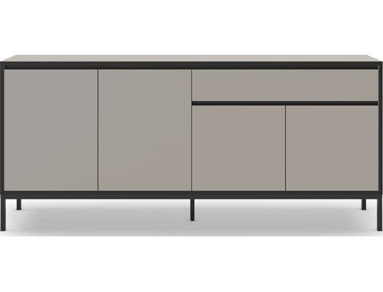 CONCEPT1 - Bahut Lorenza 4P1T creme noir 180 x 40 x h80cm