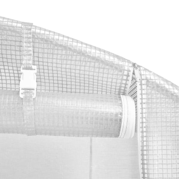 vidaXL Drivhus med stålramme hvit 30 m² 10x3x2 m