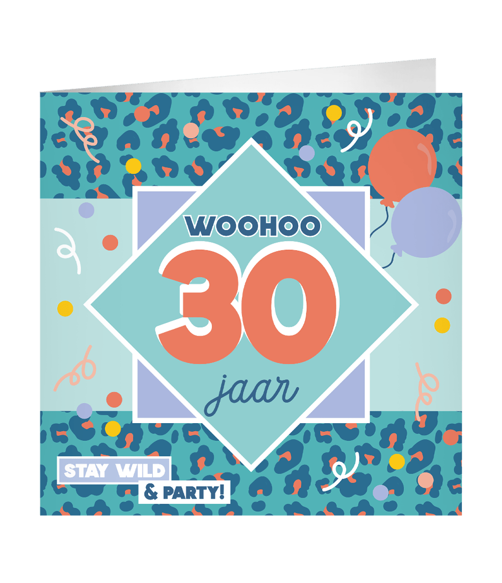 30 Jaar Wenskaart 23cm