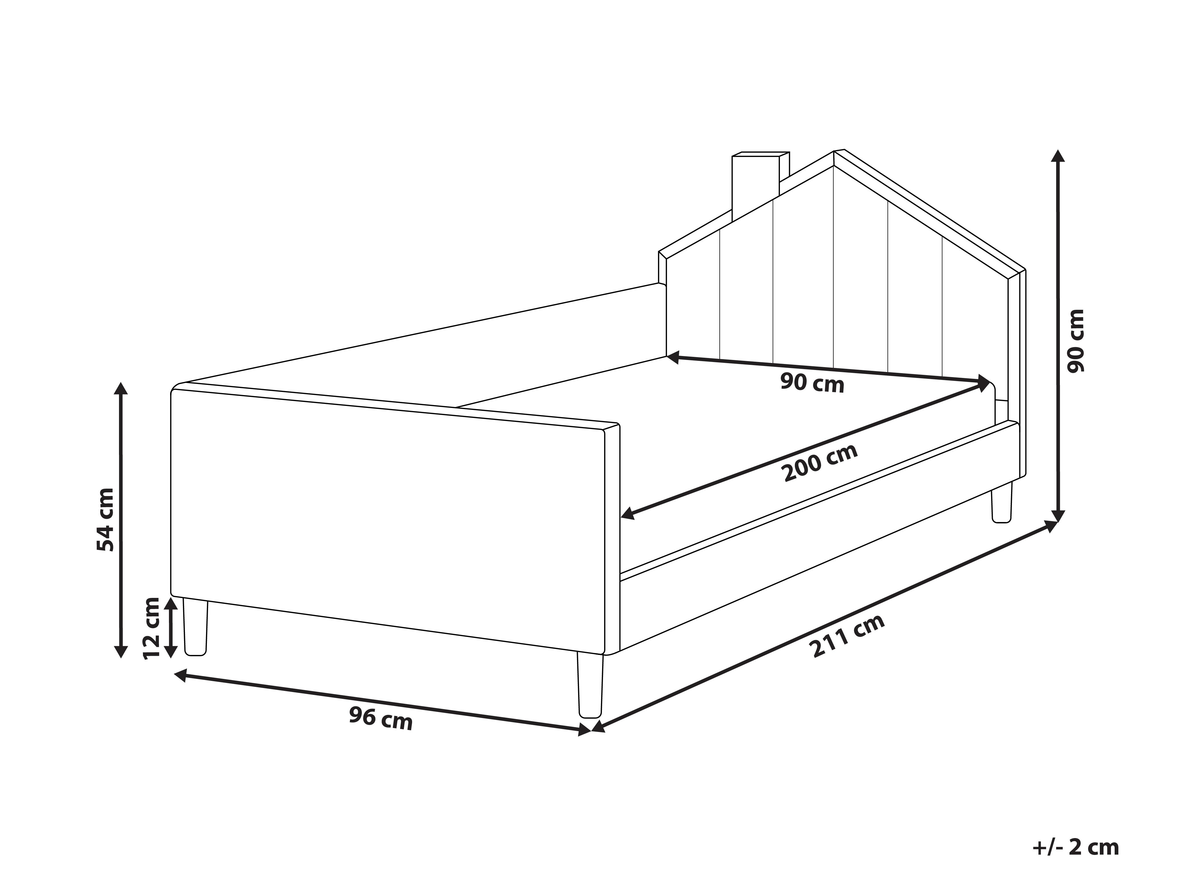 Kinderbed Huis Fluweel KERVAN 90 x 200 cm Taupe