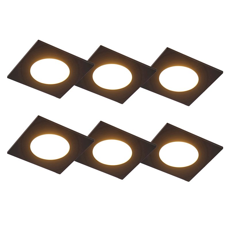 Set van 6 inbouwspots zwart incl. LED 3-staps dimbaar IP65 - Simply