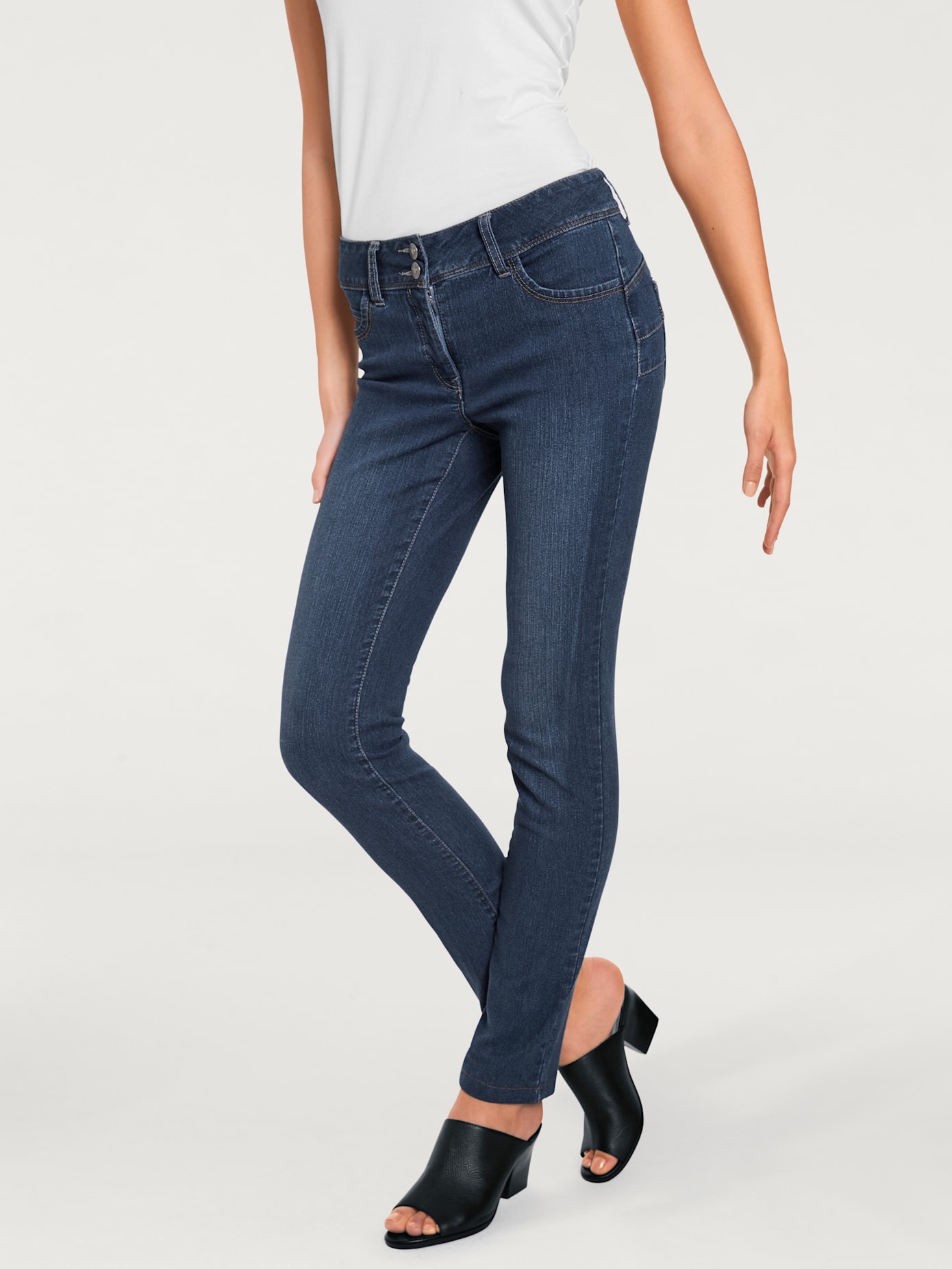 Jeans effet ventre plat coupe skinny