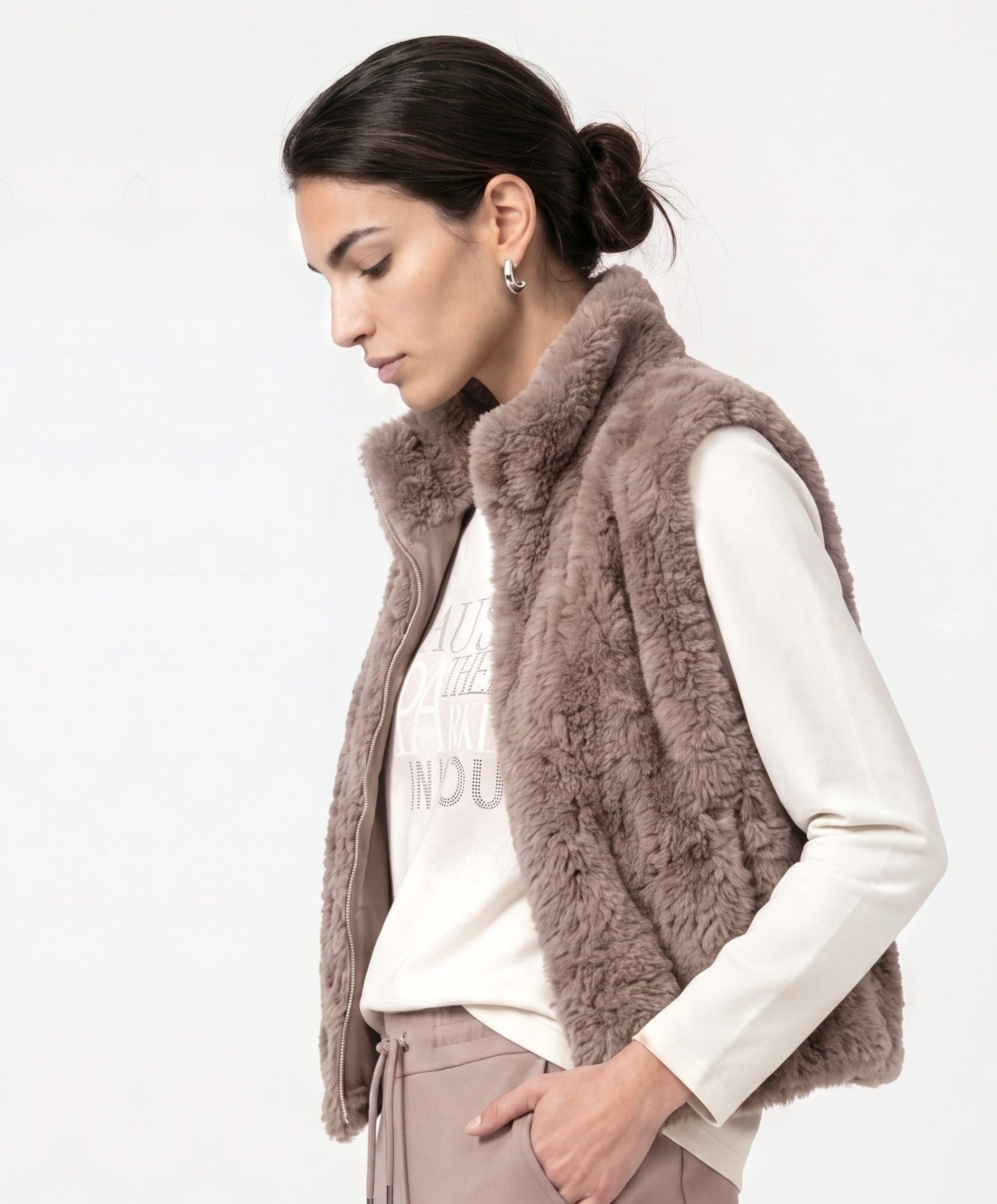 Monari Dames gilet beige