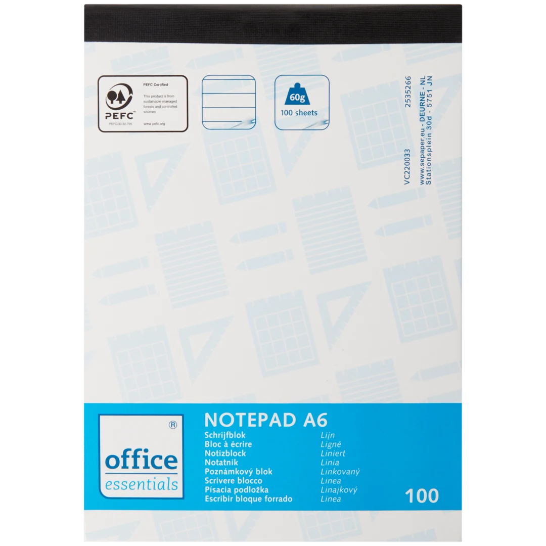 Office Essentials schrijfblokken A6 3 stuks | 100 vel
