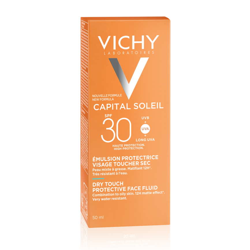 Vichy Capital Soleil Dry Touch mattende solkrem til ansikt SPF30 50 ml