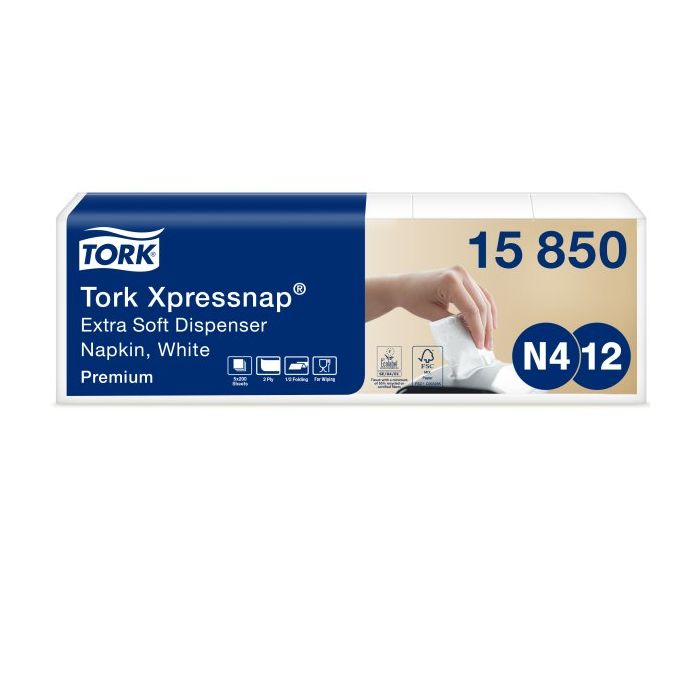 Tork Xpress 15850.1 N4 snap Extra Zachte Dispenser servet Wit N4 1/2-vouw 2-laags 1000st  (7322540539912)