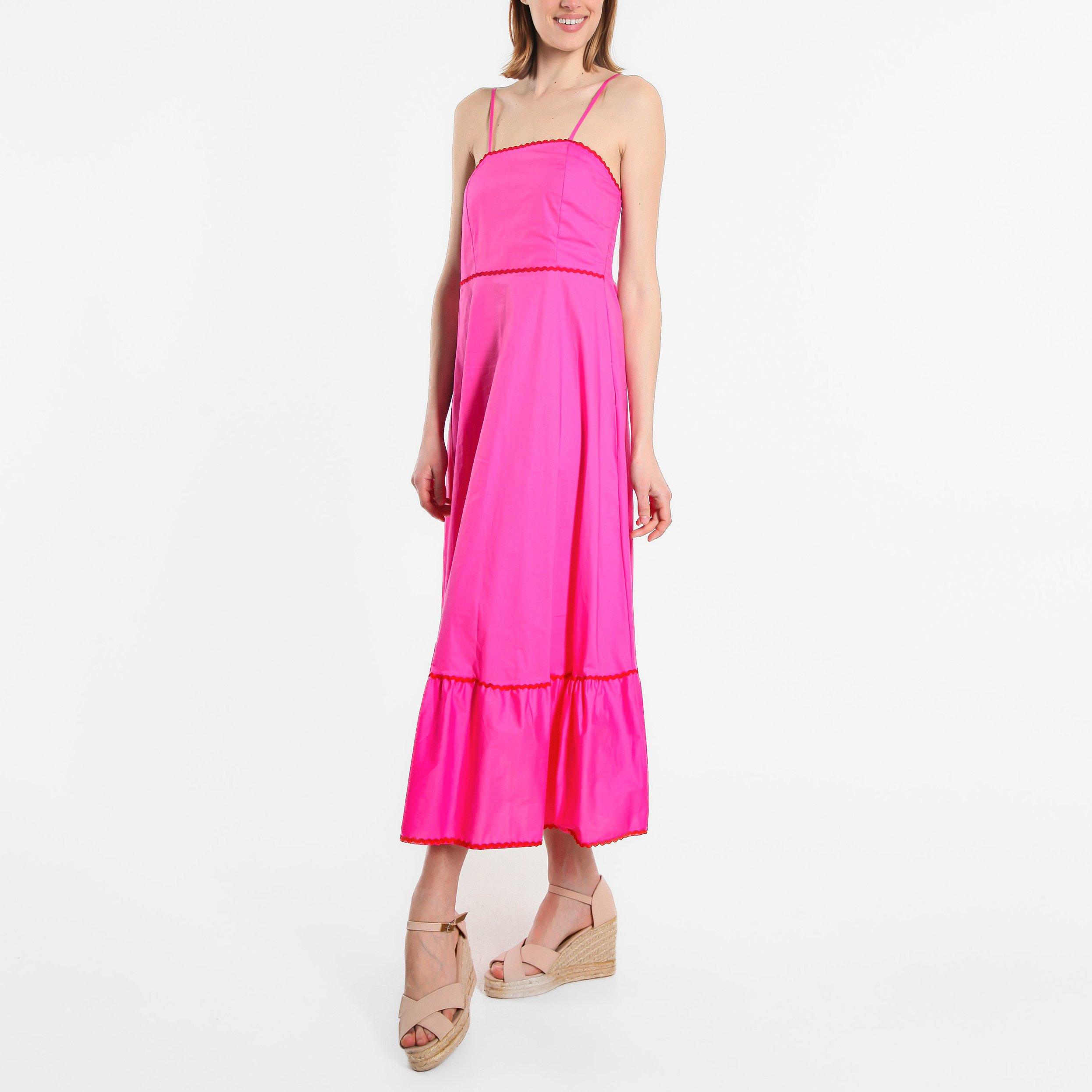 Be You Cotton Cotton Trim Midi Dress