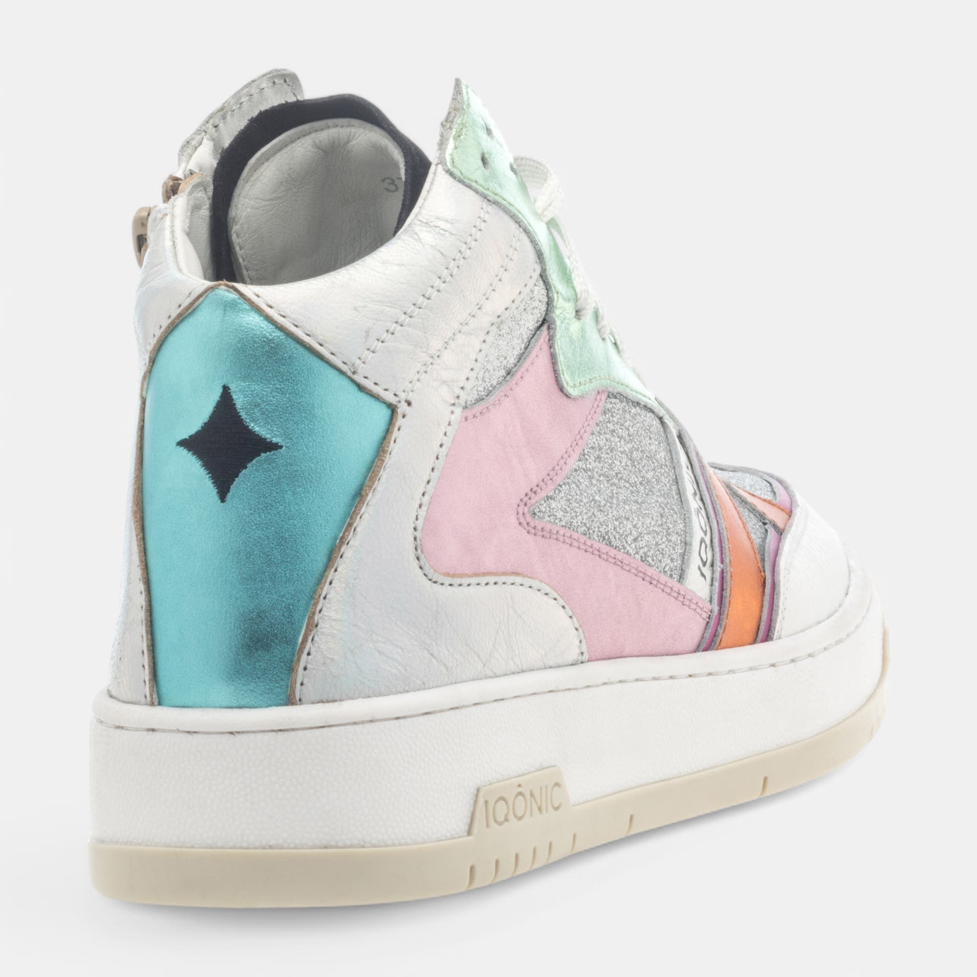 Baskets hautes Femme argent