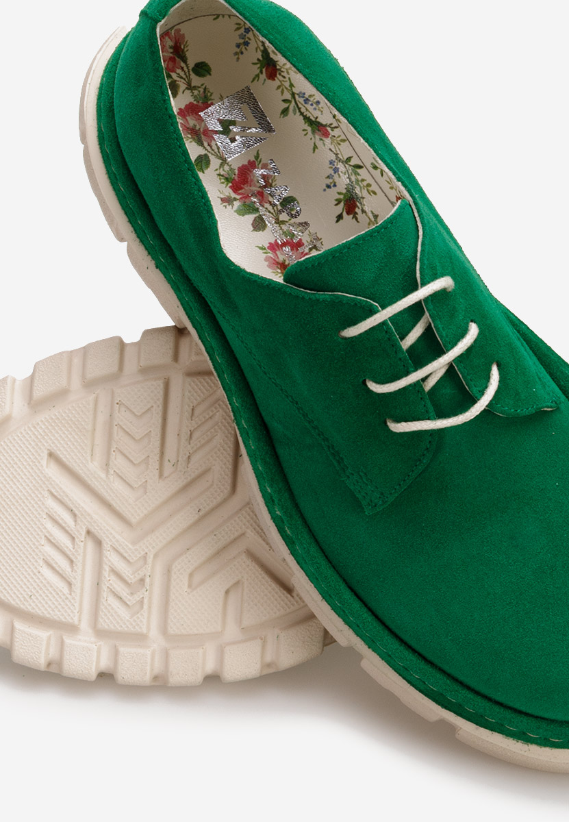 Chaussures casual femme en cuir vert Besania