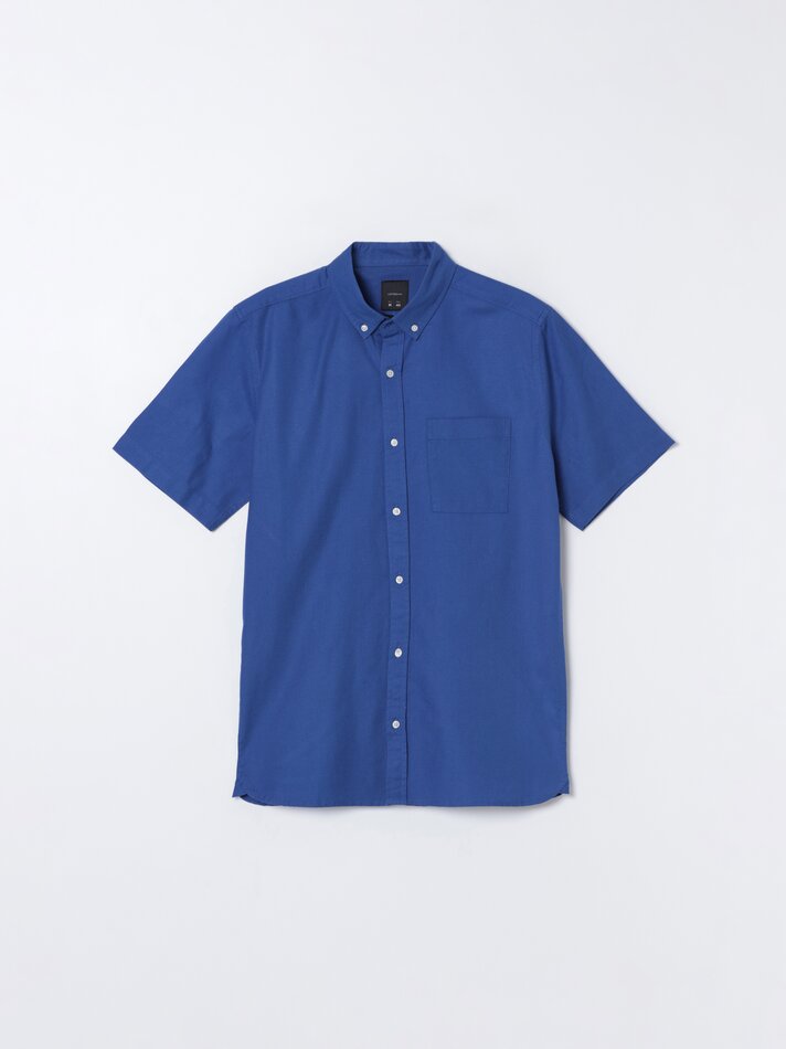 Camisa oxford de manga curta - Índigo lavado