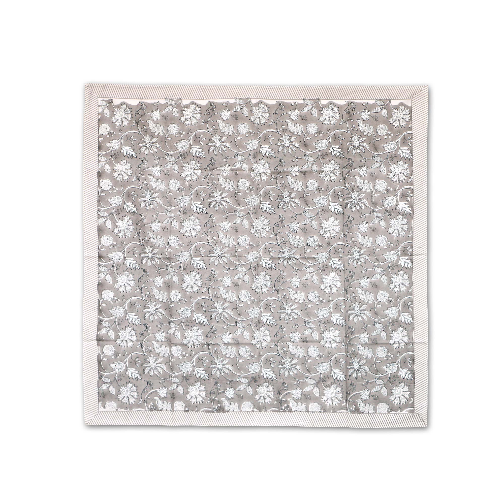 Tischdecke mit Blumenmuster, beige, weiß, L 100 cm, B 100 cm von fischer's lagerhaus