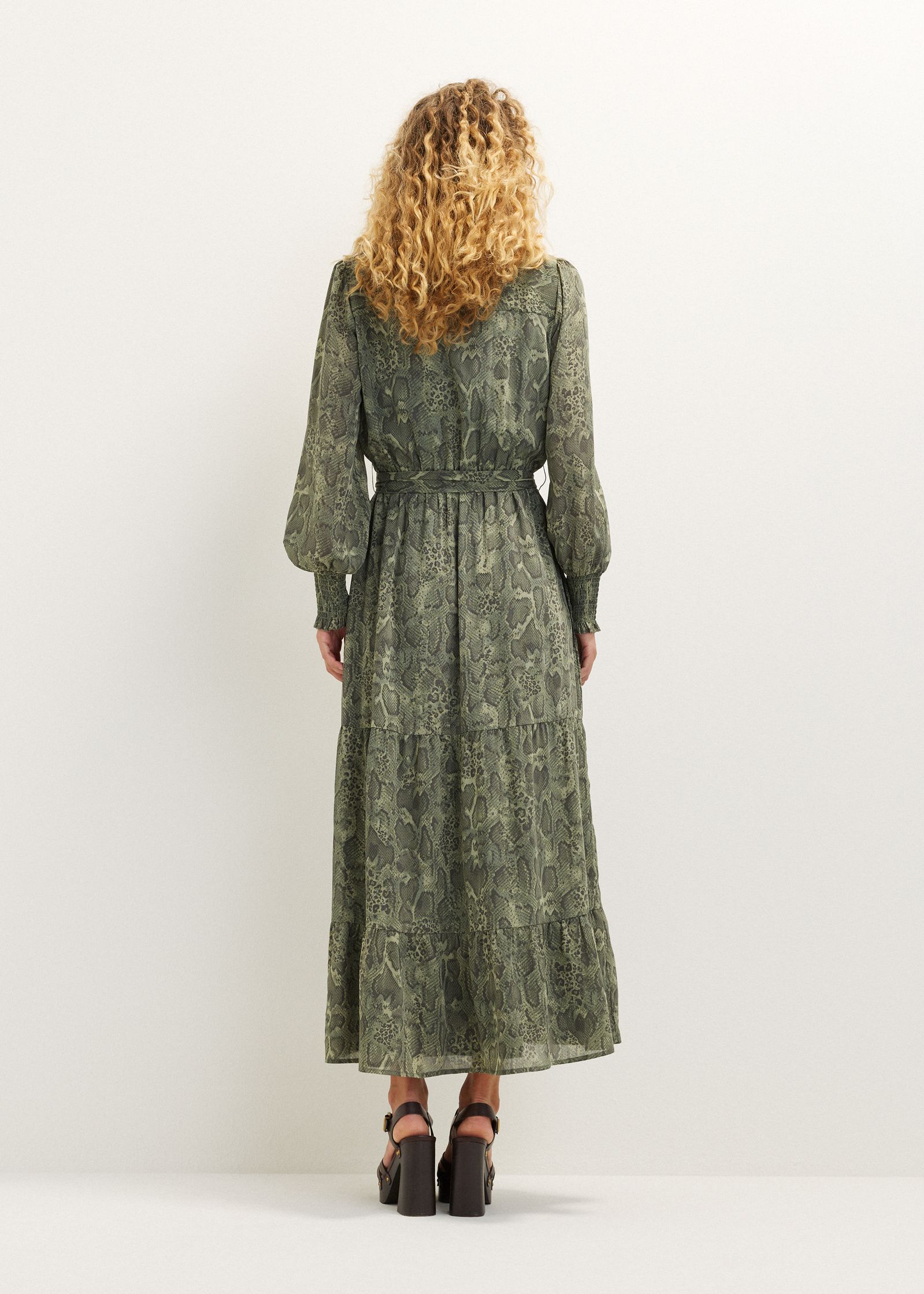 Maxi jurk met slangenprint