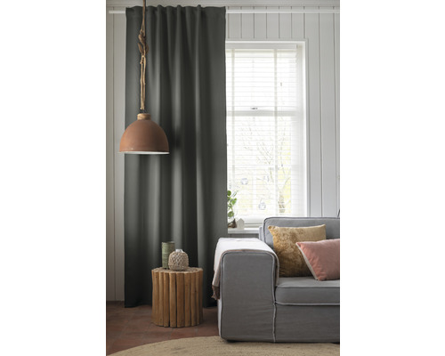 Verduisteringsgordijn met gordijnband Midnight donkergrijs 140x255 cm