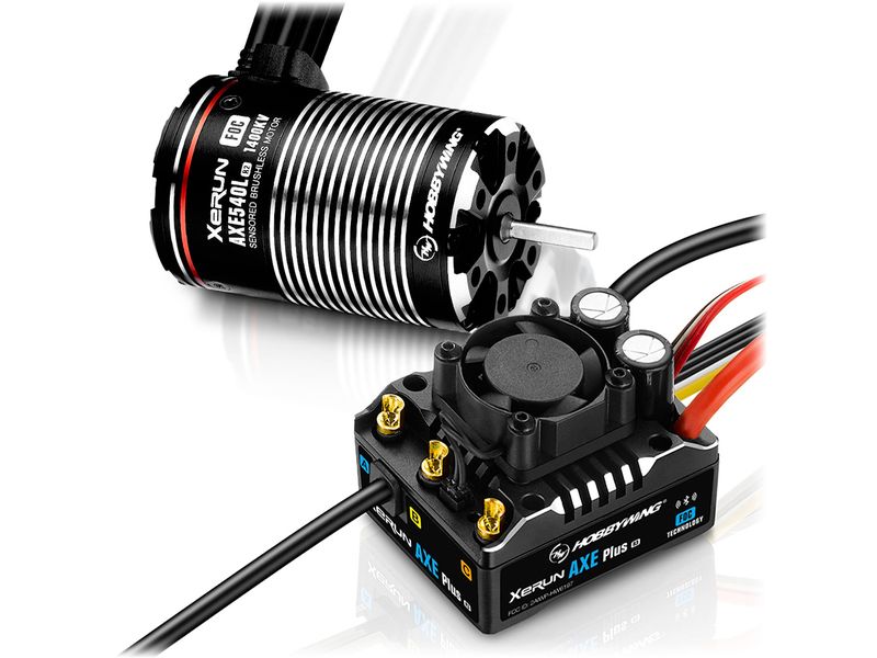 Hobbywing Brushless-Antriebsset AXE Plus R3 Combo 1400 kV 2 Brushless Sensored FOC für Rock Crawler im Massstab 1:10
