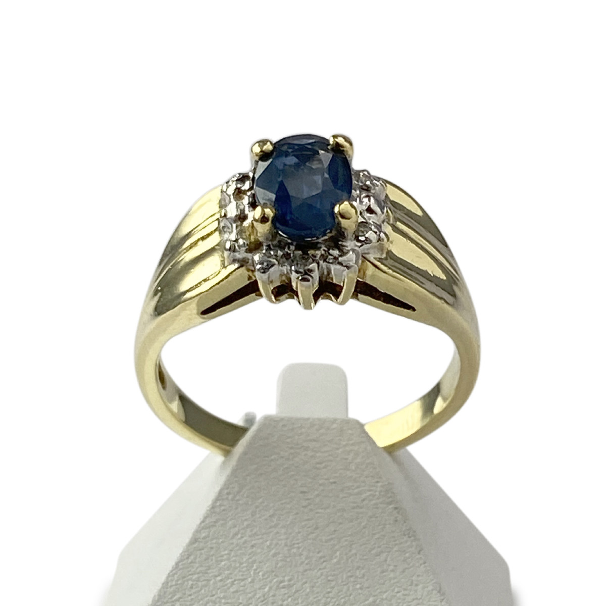 Bague d'occasion or 750 2 tons diamants saphir