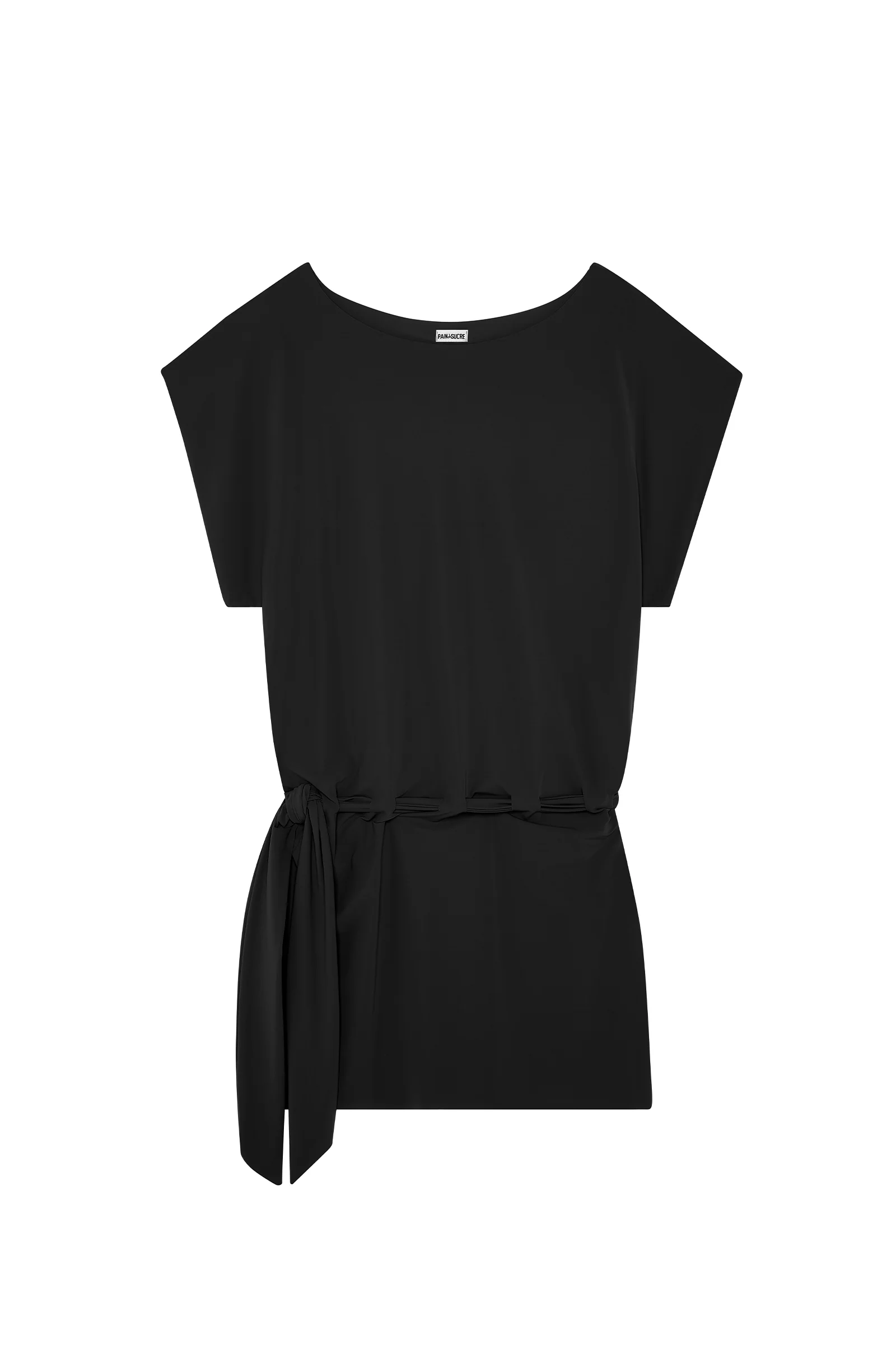 thao Tunique ample courte en voile extensible noire Noir
