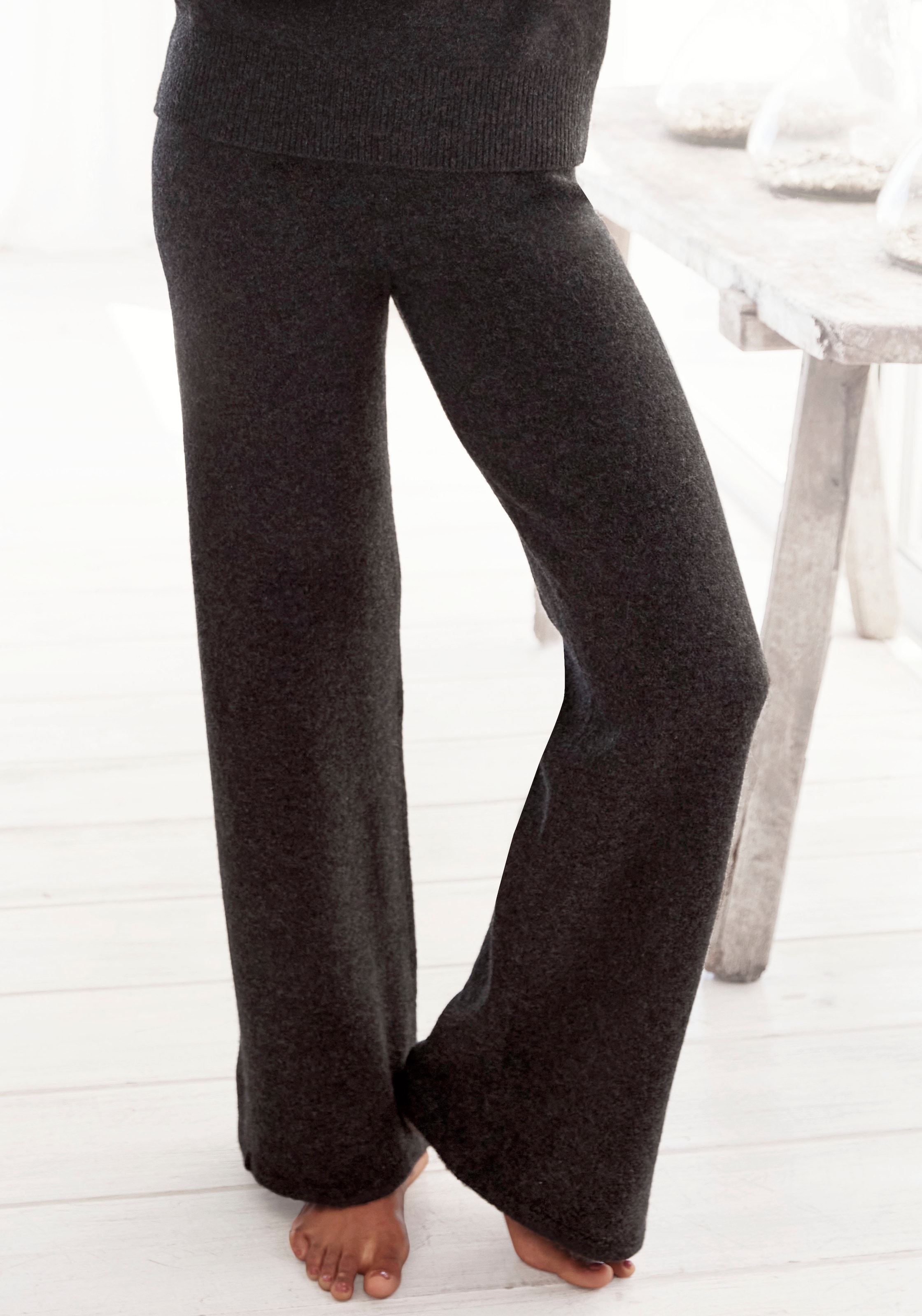 LASCANA Strickhose  mit Rippbündchen, Loungewear