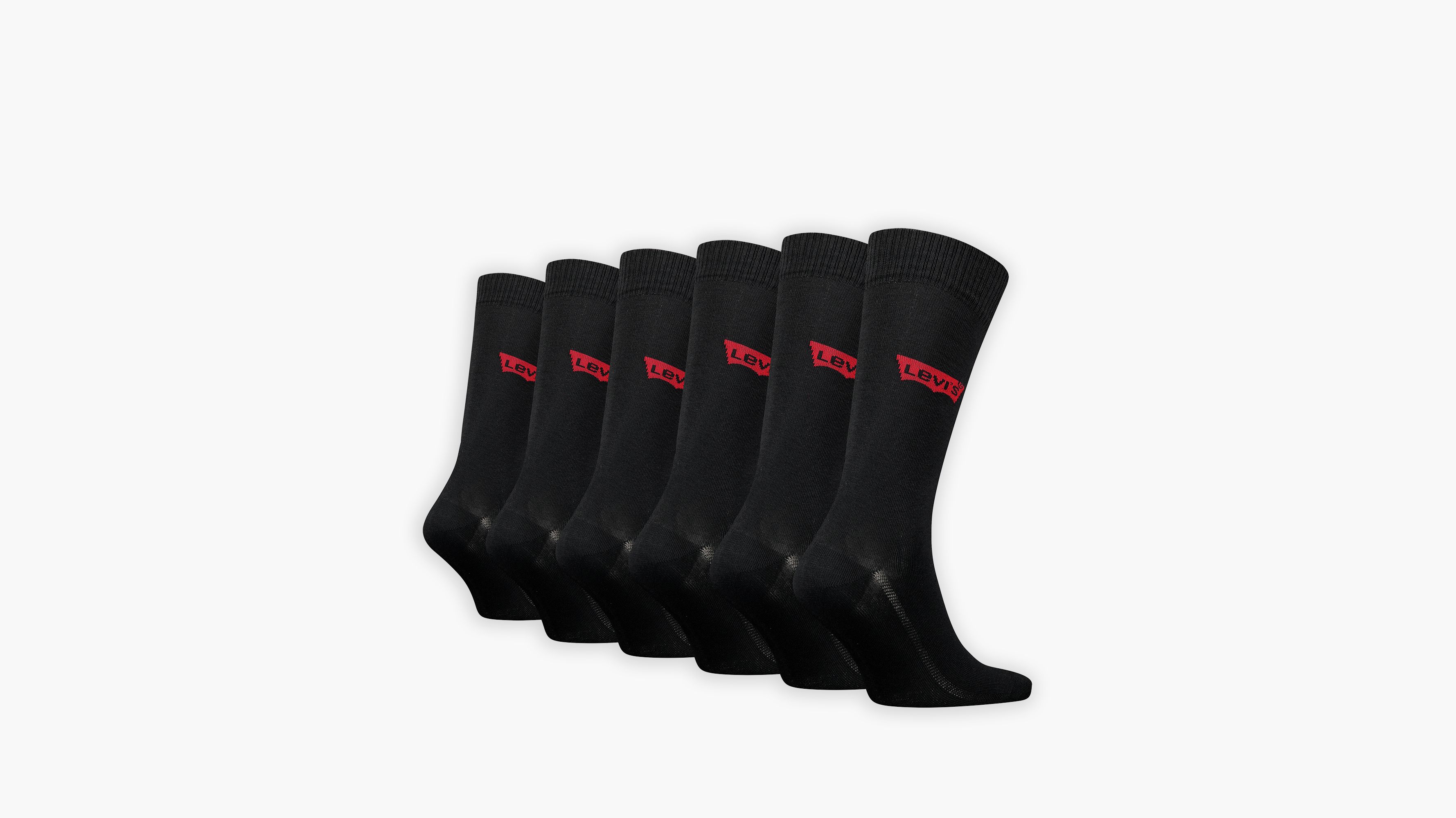 Levi's® Chaussettes standard logo Batwing - Lot de 6 - Black - Noir
