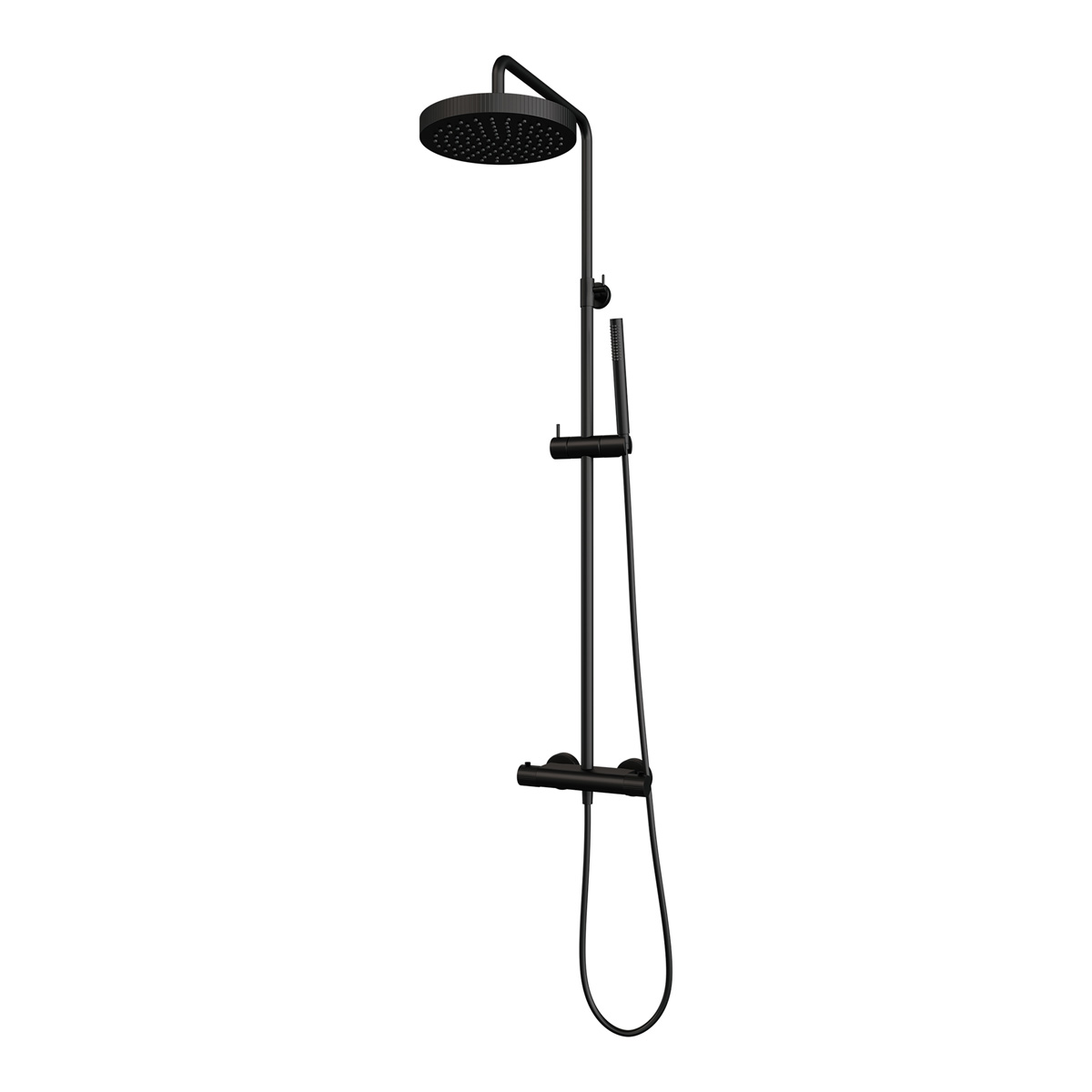 Brauer Stripe opbouw regendouche met 25cm hoofddouche en staafhanddouche zwart mat