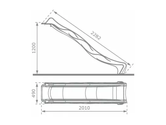 Glissière de toboggan bleue en PEHD Rex 230cm Bleu