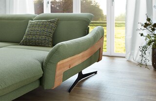 himolla Ecksofa 312 x 203 cm WAIDRING Echtholz/Stoffbezug Grün