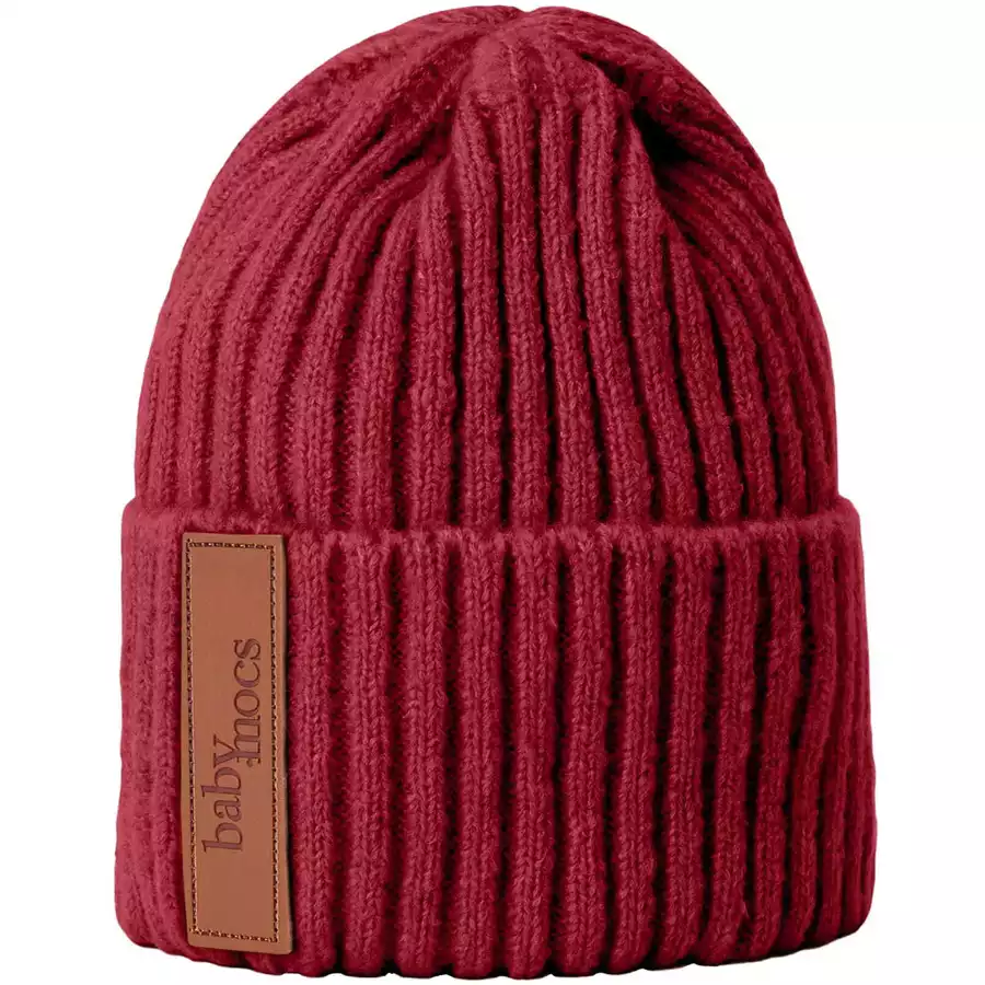 BabyMocs Mütze Vegan burgundy