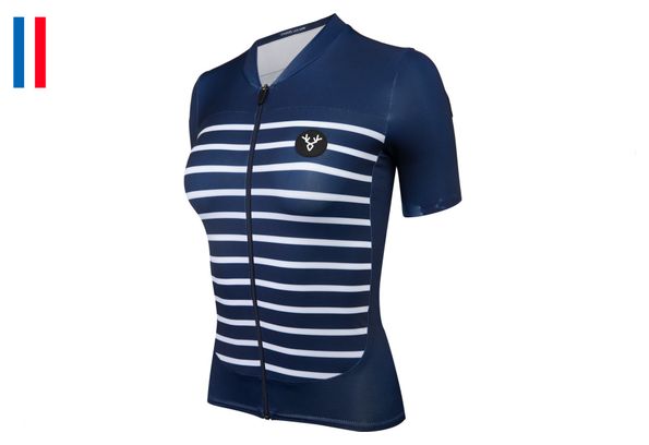 Maillot Manches Courtes Femme LeBram Ventoux Marine Coupe Ajustée