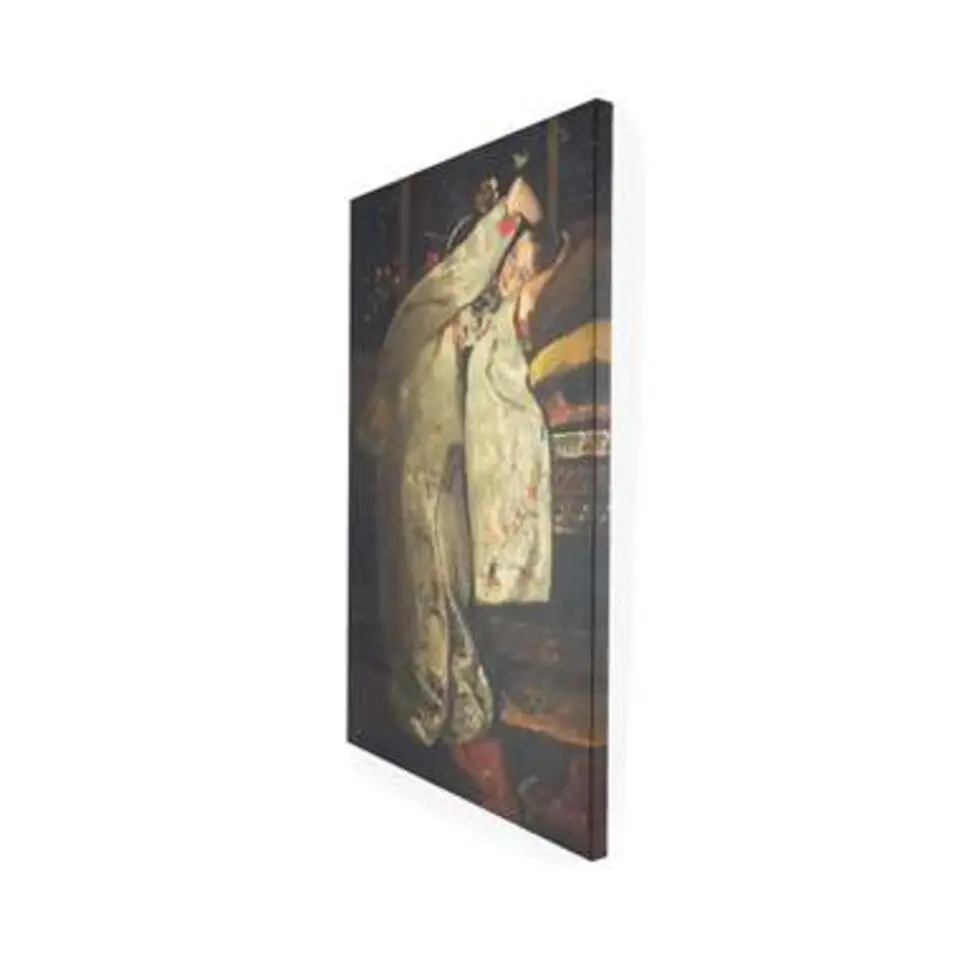 Art for the Home - Canvas - Meisje in Witte Kimono - 100x70 cm