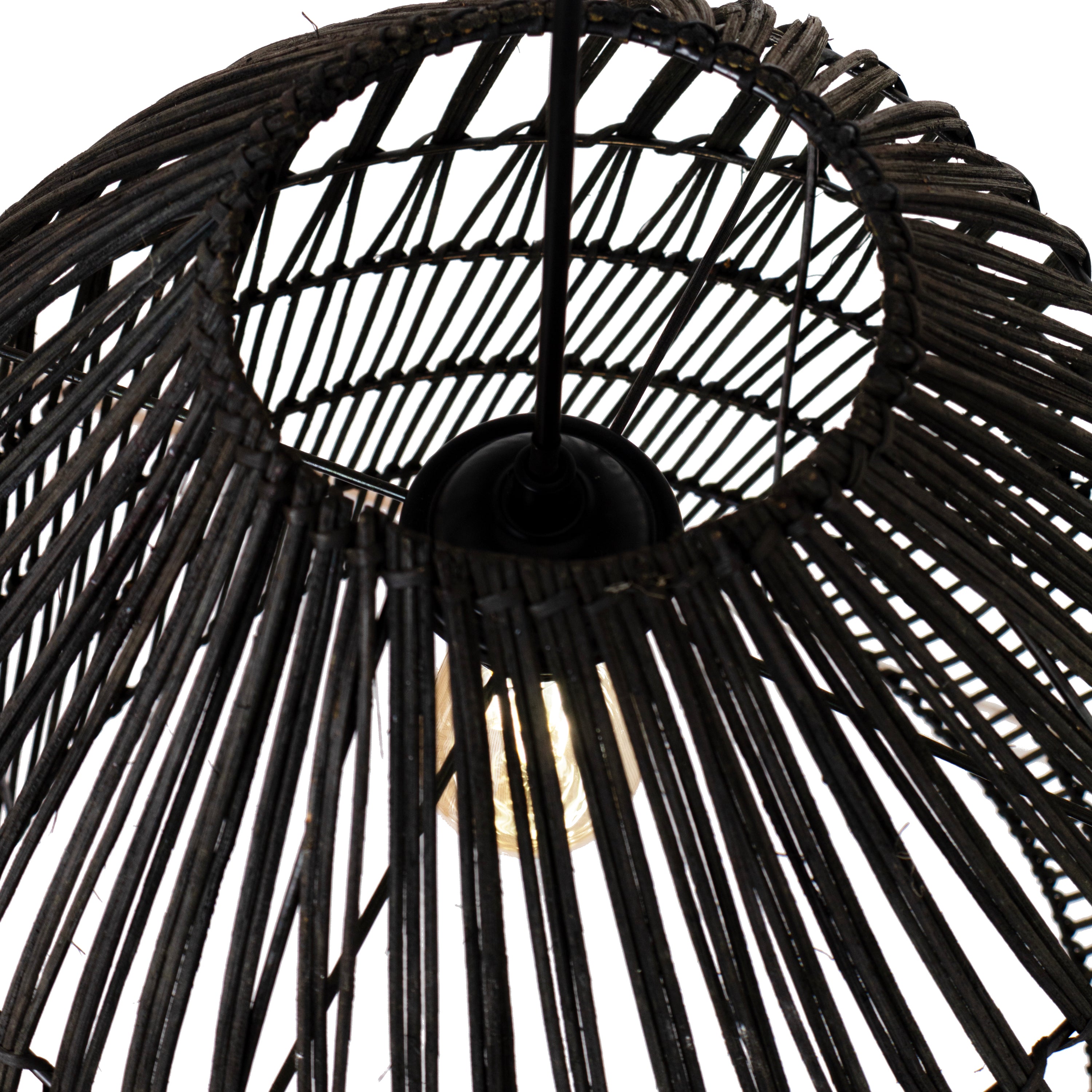 Abat-jour pour suspension - marco - rotin - noir - cezare - ø42cm