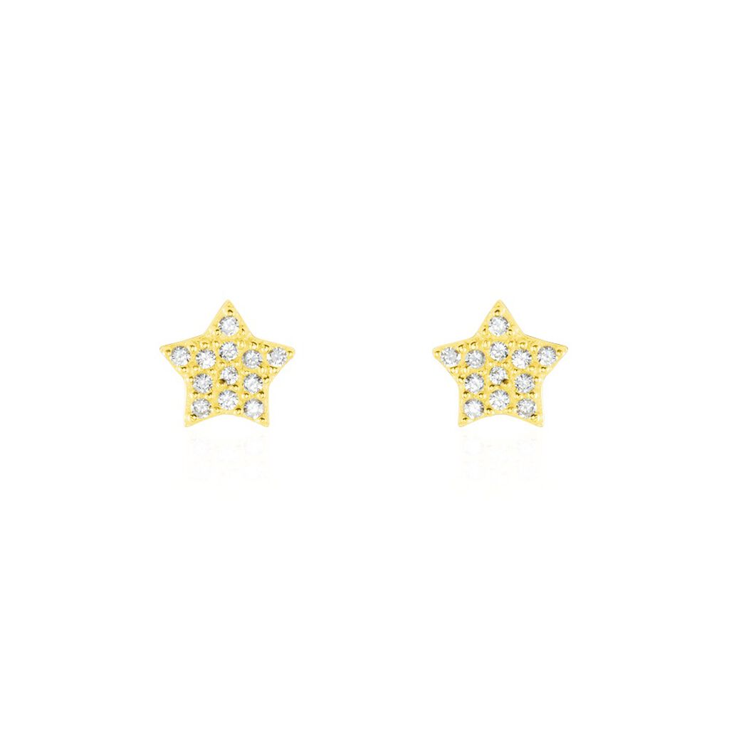 Boucles D'oreilles Puces Or Jaune Fragaria Oxydes