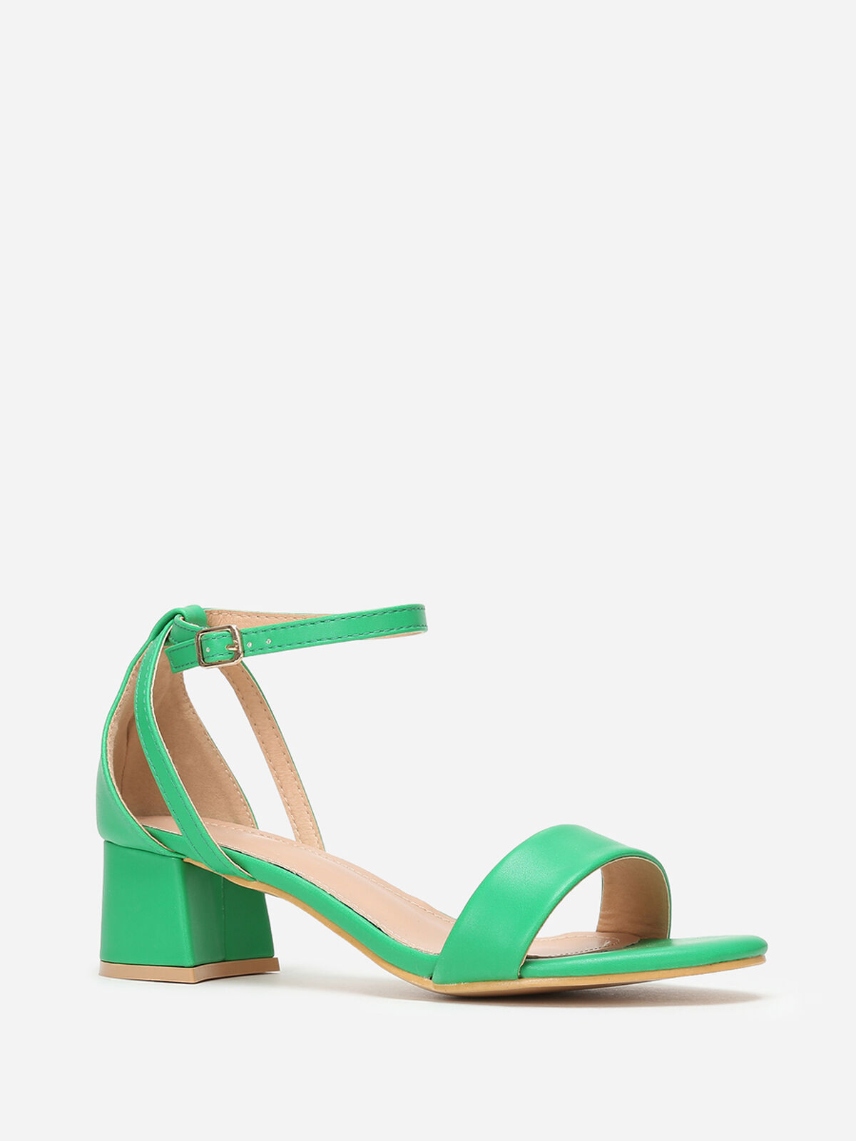 Sandales à talon carré arrondi grandes tailles- Vert
