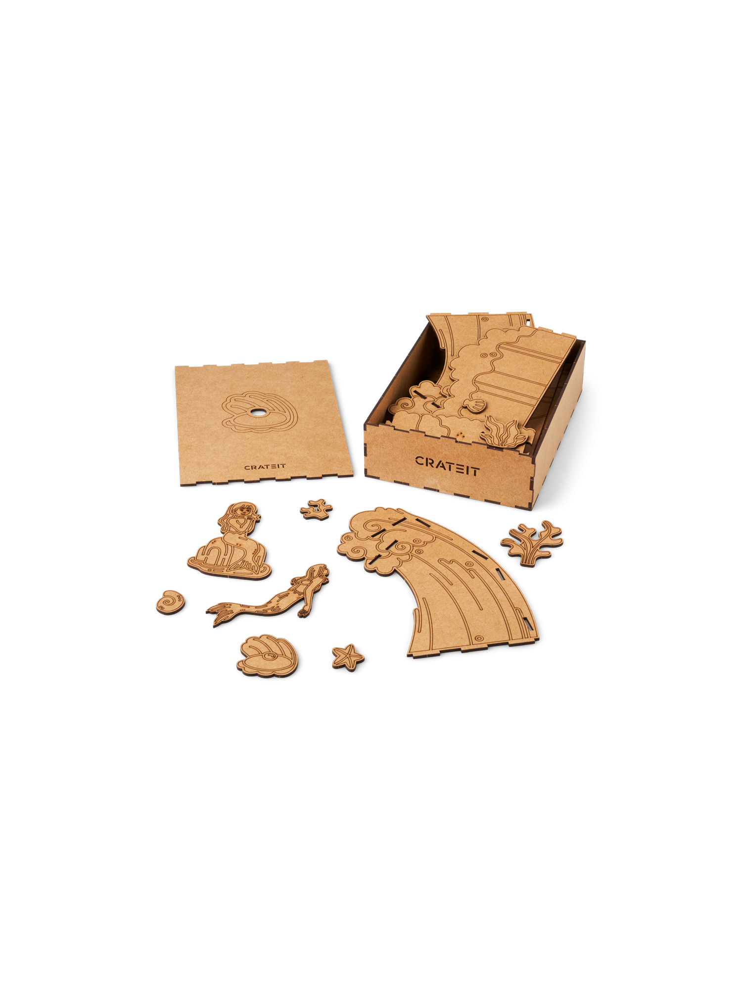 DIY-kit Seashell Shore | HDF. | Brown | Crateit