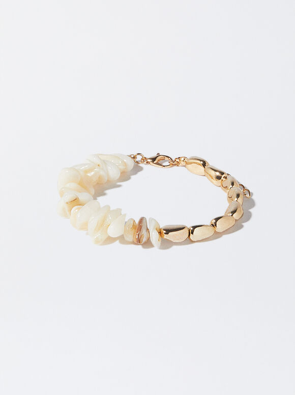Pulsera Ajustable Con Concha - Dorado