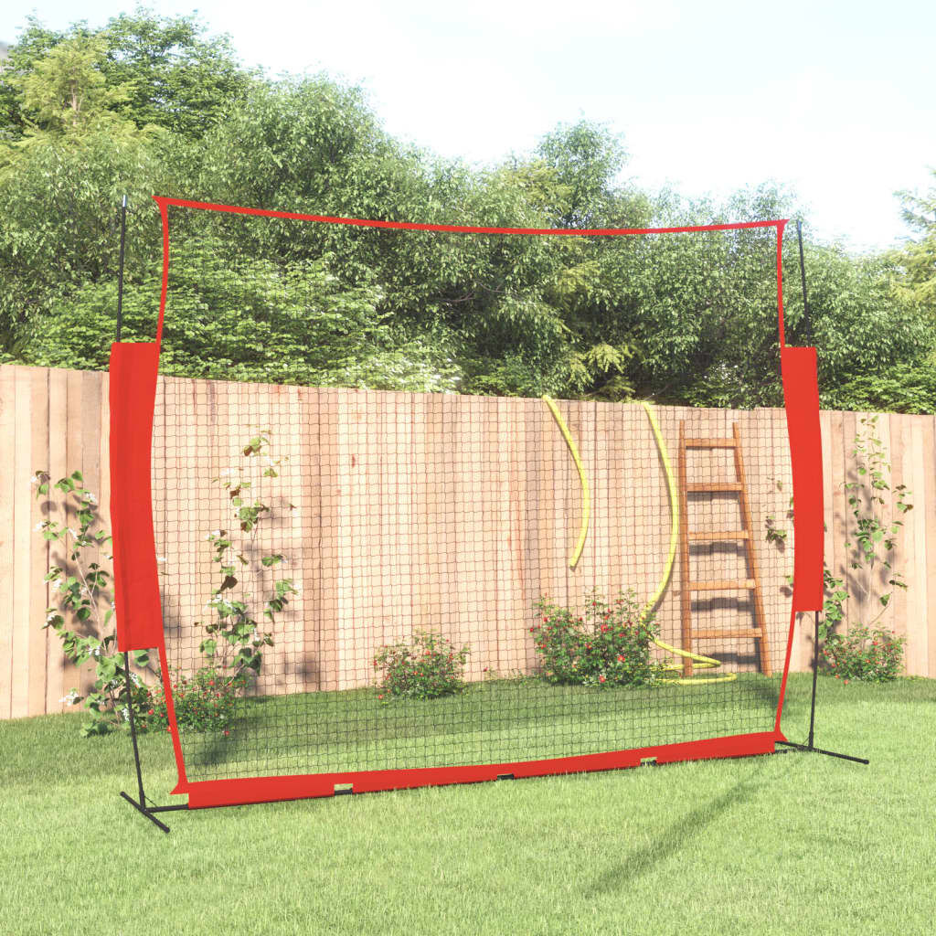 vidaXL Honkbalnet Rood en Zwart 369x107x271 cm