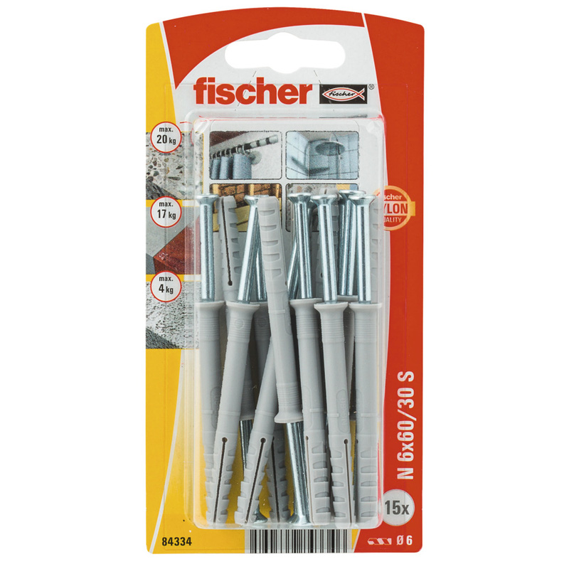 Fischer N S slagpluggen 6x60/30mm