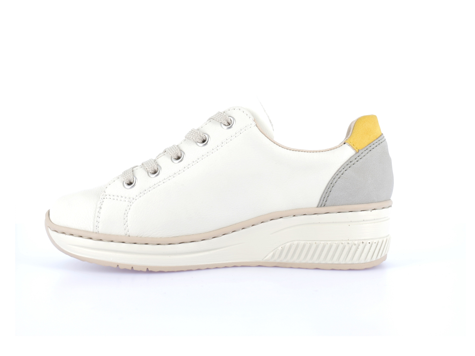 Rieker-48700 Cuir Multi Beige