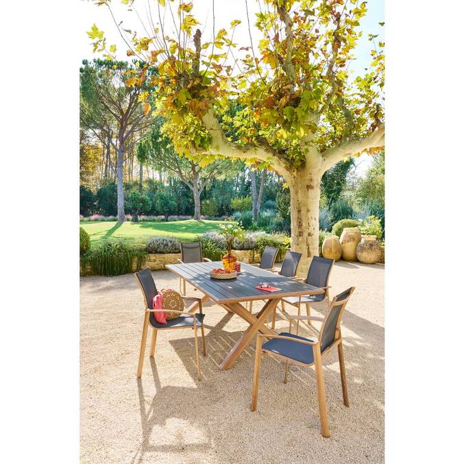 Fauteuil de jardin empilable AXANT Gris poivre / Honey