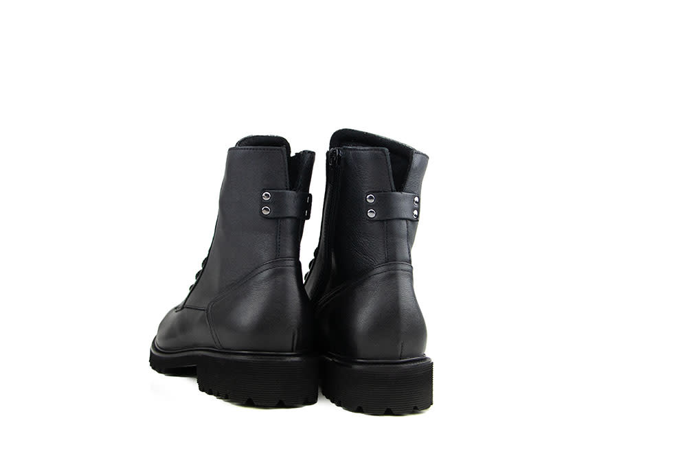 Durea Veterboot Zwart Leer H