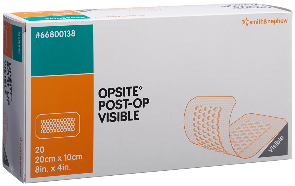 OPSITE POST OP VISIBLE transparenter Wundverband<br>20 Stück, 20x10cm