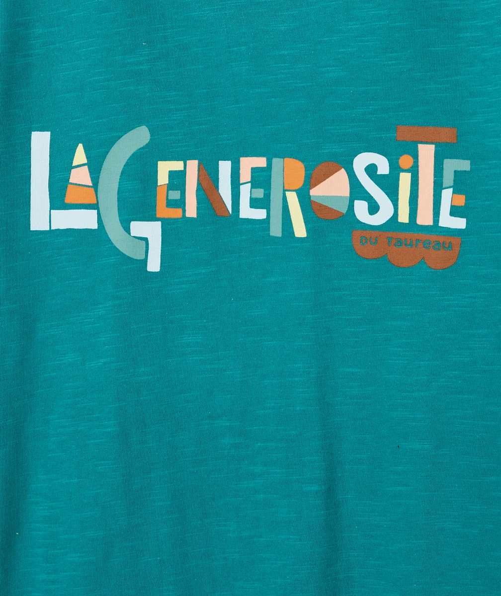 COSMIC VIBES - T-SHIRT VERT TAUREAU EN COTON BIO ENFANT